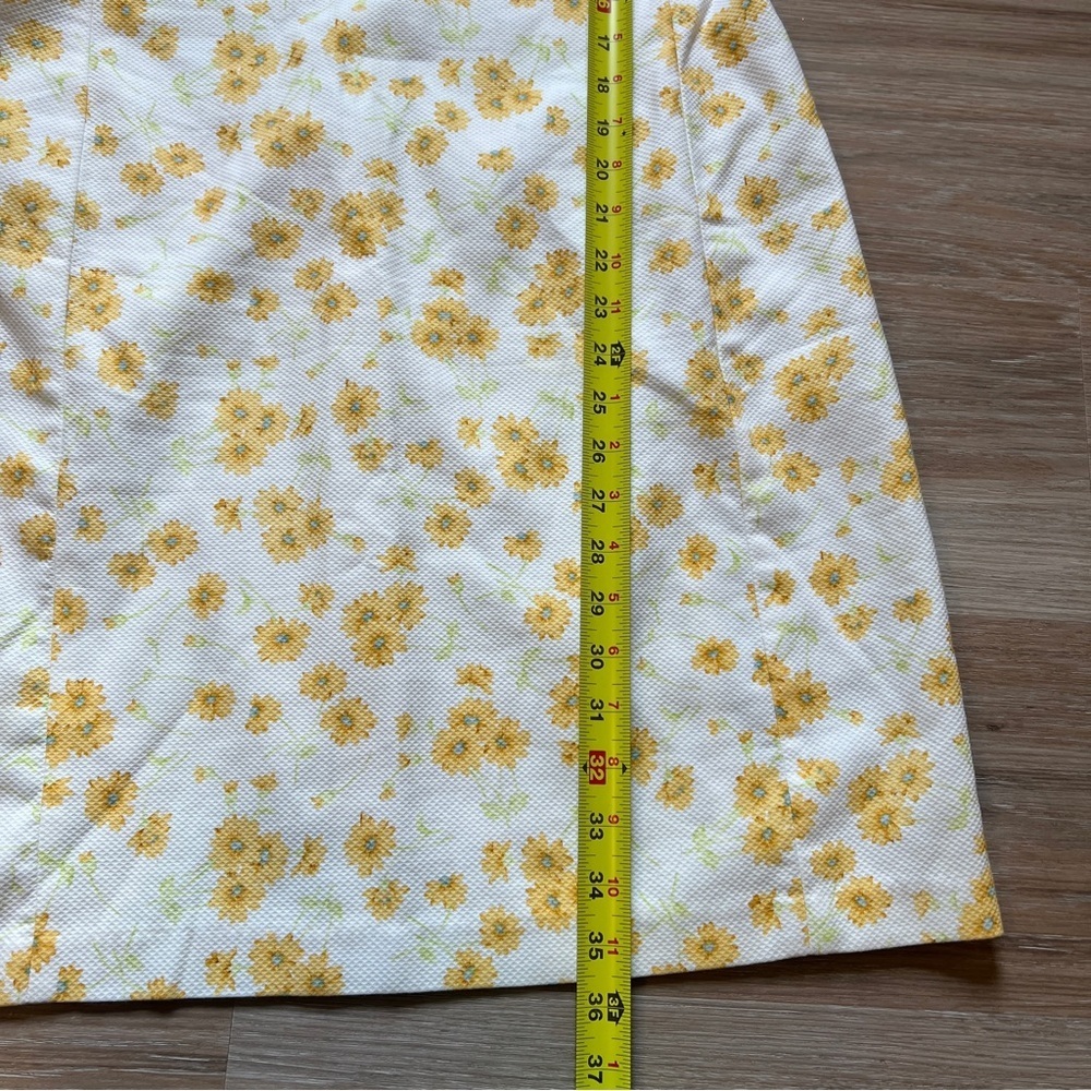 Vintage Liz Claiborne Yellow Floral Sheath Dress Size 10 cotton prairie - Picture 6 of 6